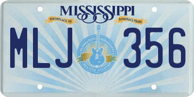 MS license plate MLJ356