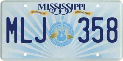 MS license plate MLJ358