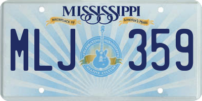 MS license plate MLJ359