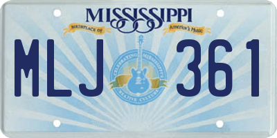 MS license plate MLJ361