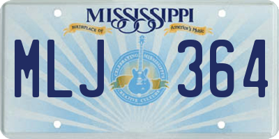 MS license plate MLJ364