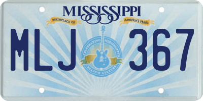 MS license plate MLJ367