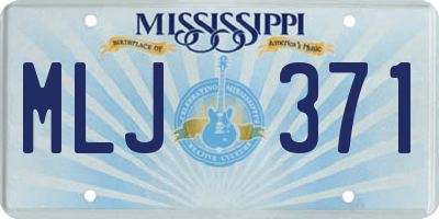 MS license plate MLJ371