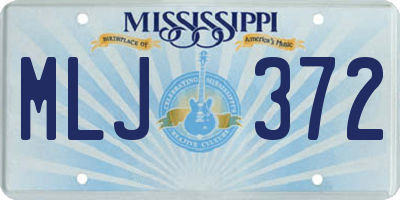 MS license plate MLJ372