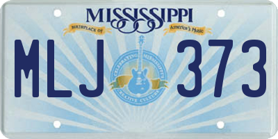 MS license plate MLJ373