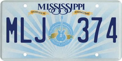 MS license plate MLJ374