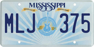 MS license plate MLJ375