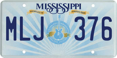 MS license plate MLJ376