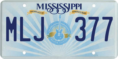 MS license plate MLJ377