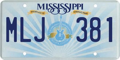 MS license plate MLJ381