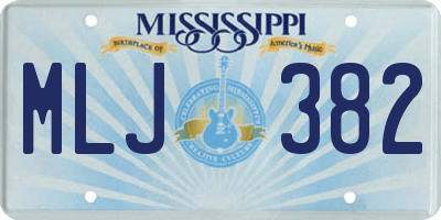 MS license plate MLJ382