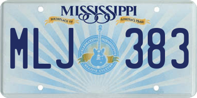 MS license plate MLJ383