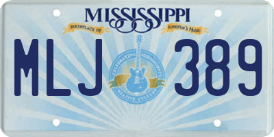 MS license plate MLJ389