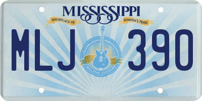 MS license plate MLJ390