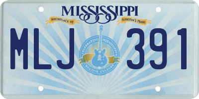 MS license plate MLJ391