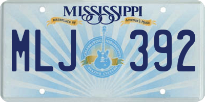 MS license plate MLJ392