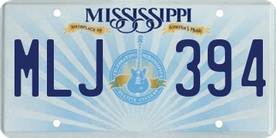 MS license plate MLJ394