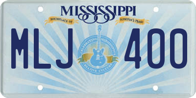 MS license plate MLJ400