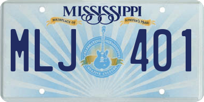 MS license plate MLJ401