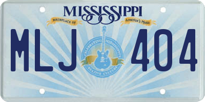 MS license plate MLJ404