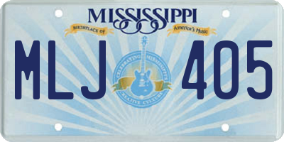 MS license plate MLJ405
