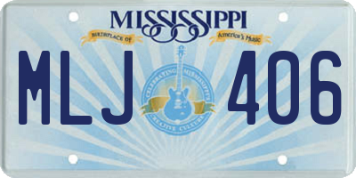 MS license plate MLJ406
