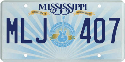MS license plate MLJ407