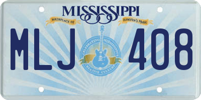 MS license plate MLJ408