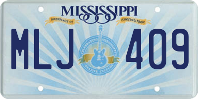 MS license plate MLJ409