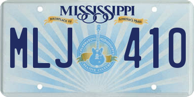 MS license plate MLJ410