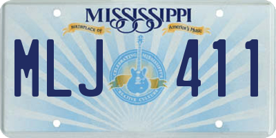 MS license plate MLJ411