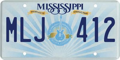 MS license plate MLJ412