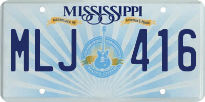MS license plate MLJ416