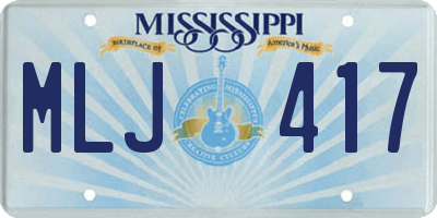 MS license plate MLJ417