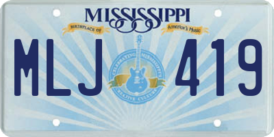 MS license plate MLJ419