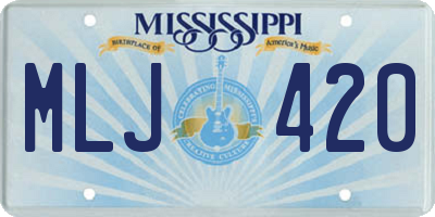 MS license plate MLJ420