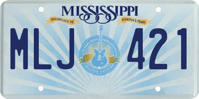 MS license plate MLJ421
