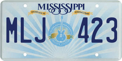 MS license plate MLJ423