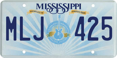 MS license plate MLJ425