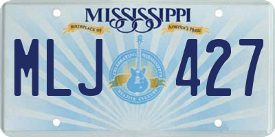 MS license plate MLJ427