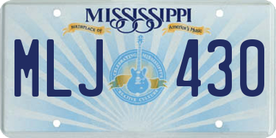MS license plate MLJ430