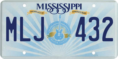 MS license plate MLJ432