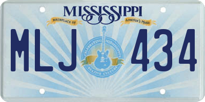 MS license plate MLJ434