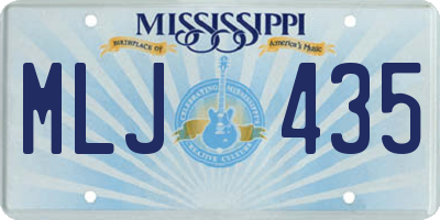 MS license plate MLJ435