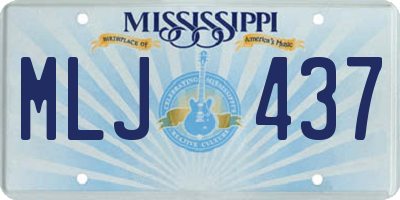 MS license plate MLJ437