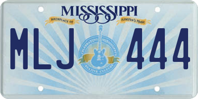 MS license plate MLJ444
