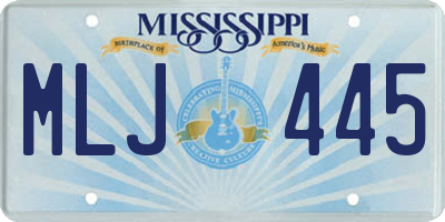 MS license plate MLJ445