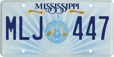 MS license plate MLJ447