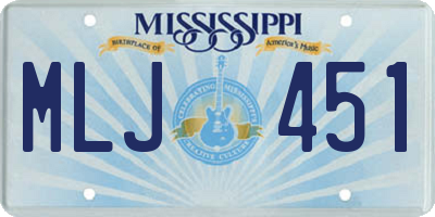 MS license plate MLJ451