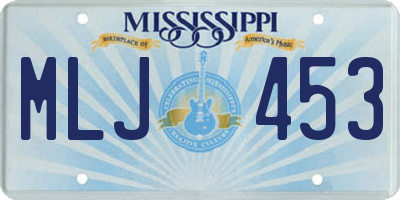 MS license plate MLJ453